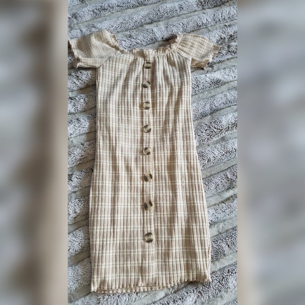 Cream/tan scrunched dress